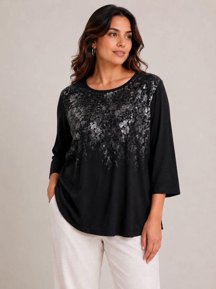 Elegant Black Embellished Top