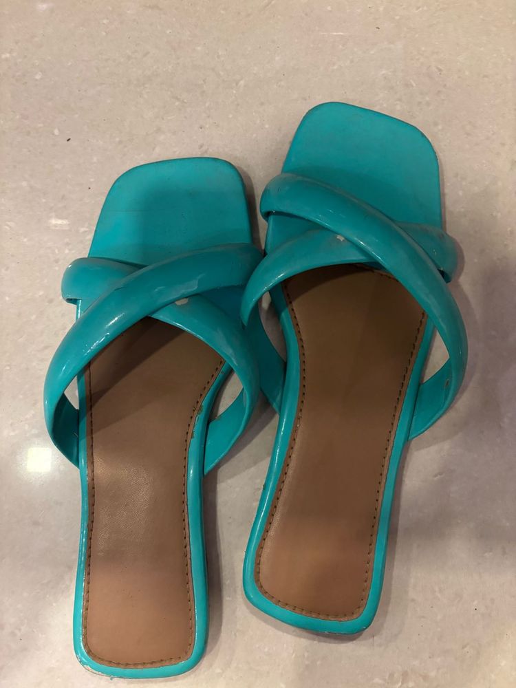 Sea Green Colour Slipper