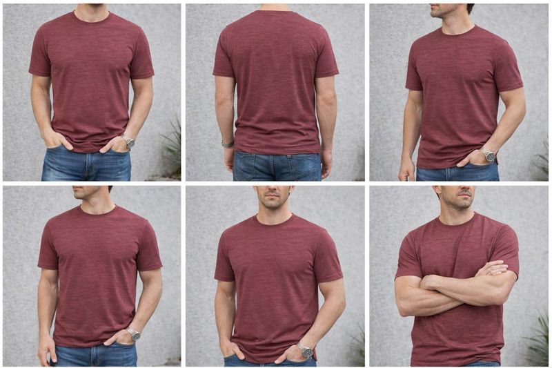 WES Burgundy Heathered Short Sleeve Tee XXL Size