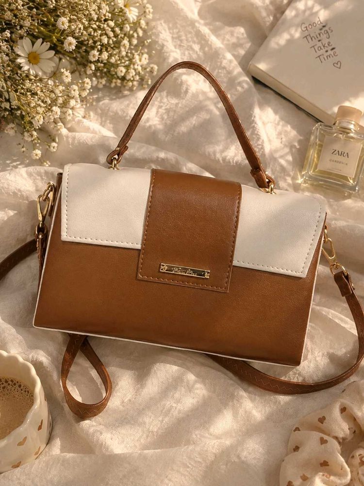 Chic Two-Tone Crossbody Bag