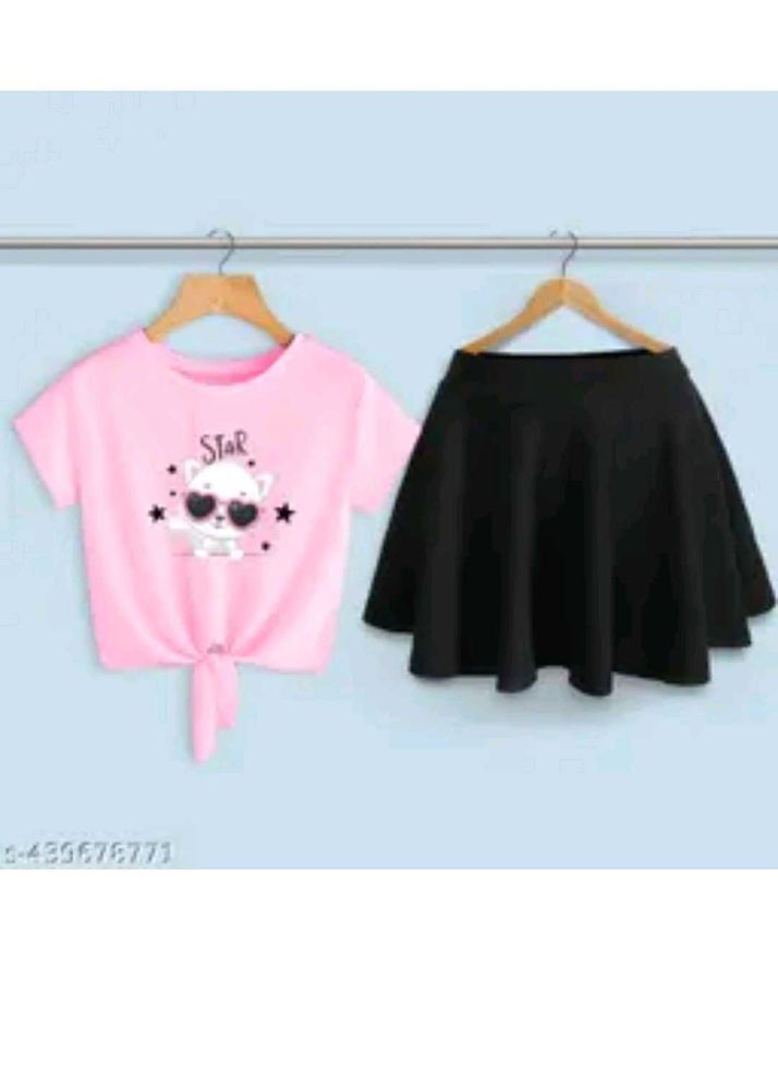 Cute Pink Cat T-Shirt &amp; umberella skirt