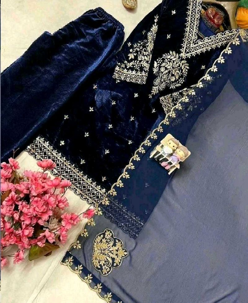 Navy blue pakistani suit ,FIXED PRICE