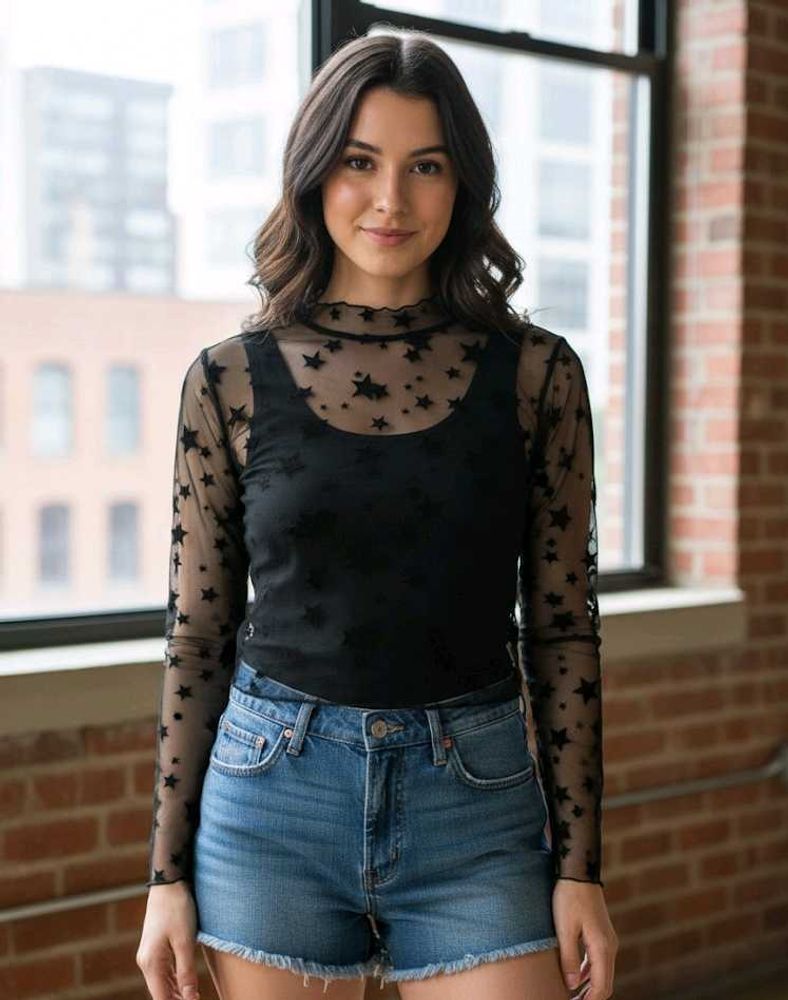 Starry Sheer Top