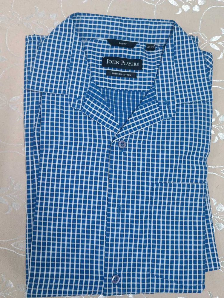 Blue Checkered Slim Fit Shirt