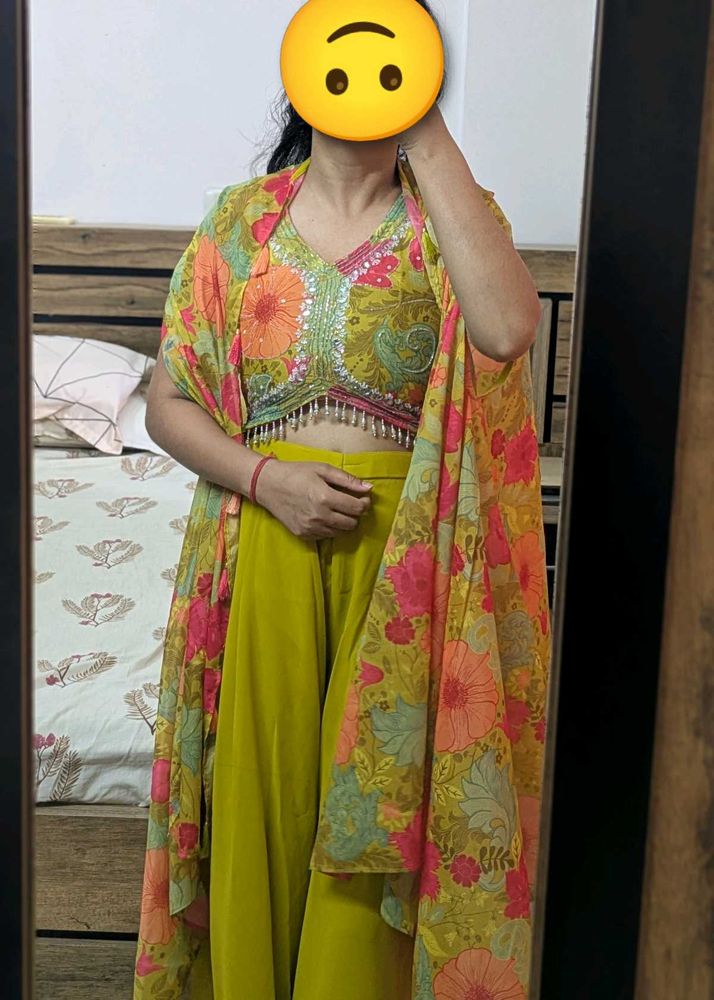 Designer Top with Palazzo &amp; Cape @ 50% OFF