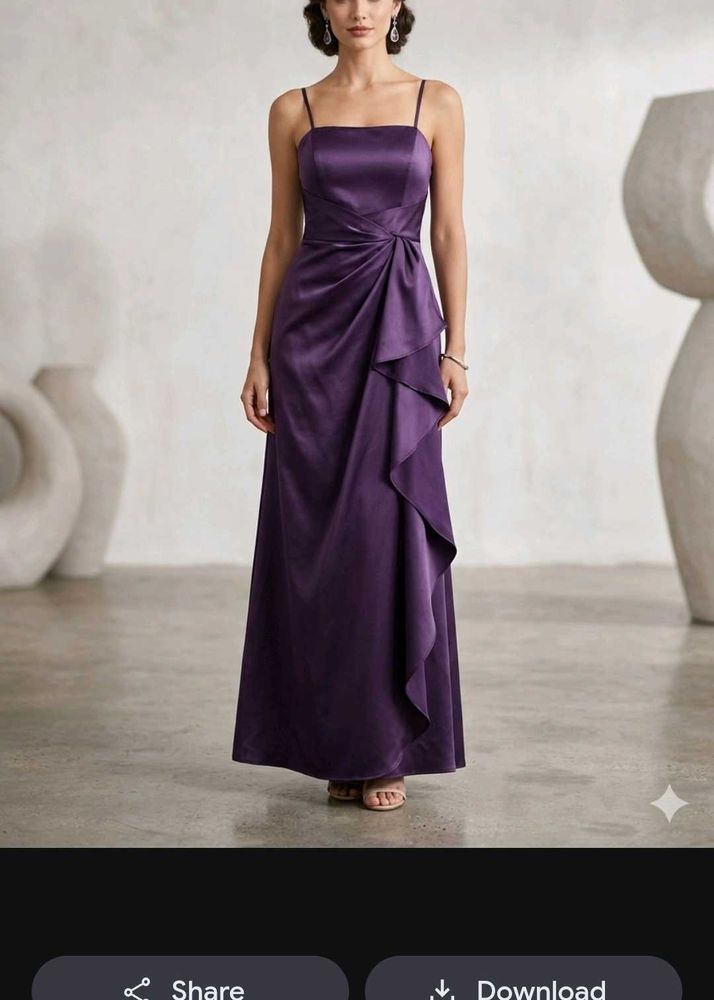 Elegant Purple Satin Evening Dress