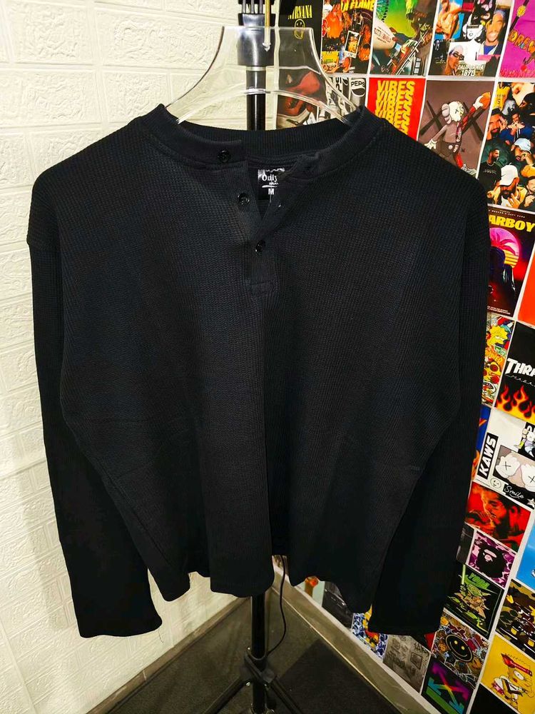 BOXY FIT UNISEX WAFFLE KNIT HENLEY TEE 🔥😎❤️‍🔥