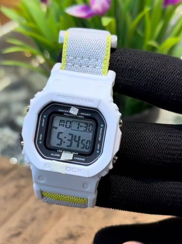 G-Shock White &amp; Yellow Digital Watch