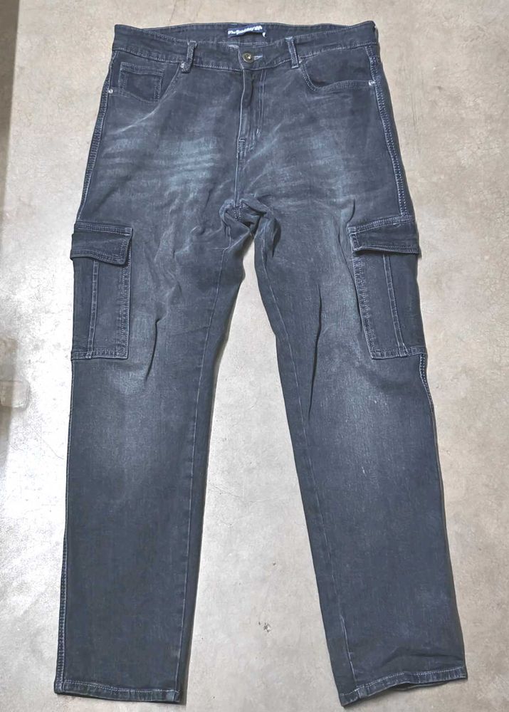 Grey Cargo Denim Jeans Size 34