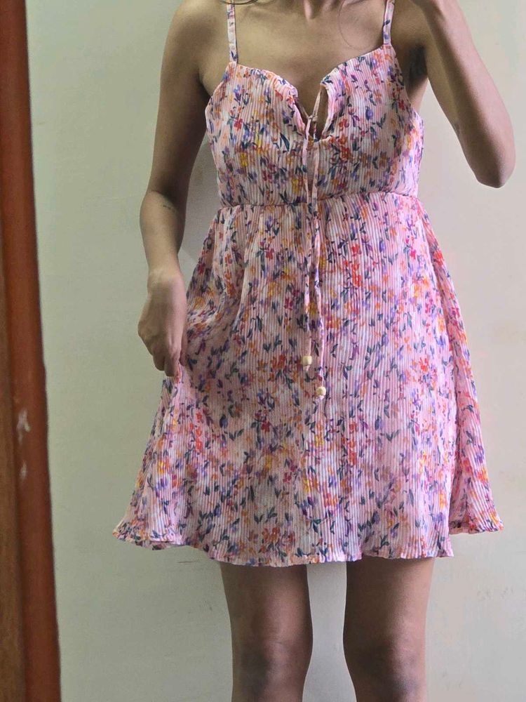Chic Floral Print Mini Dress