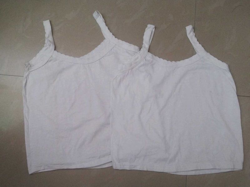White Cotton Tank Top (Set of 2)