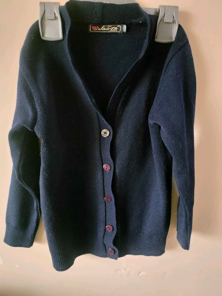 Classic Navy Blue Button-Up Cardigan