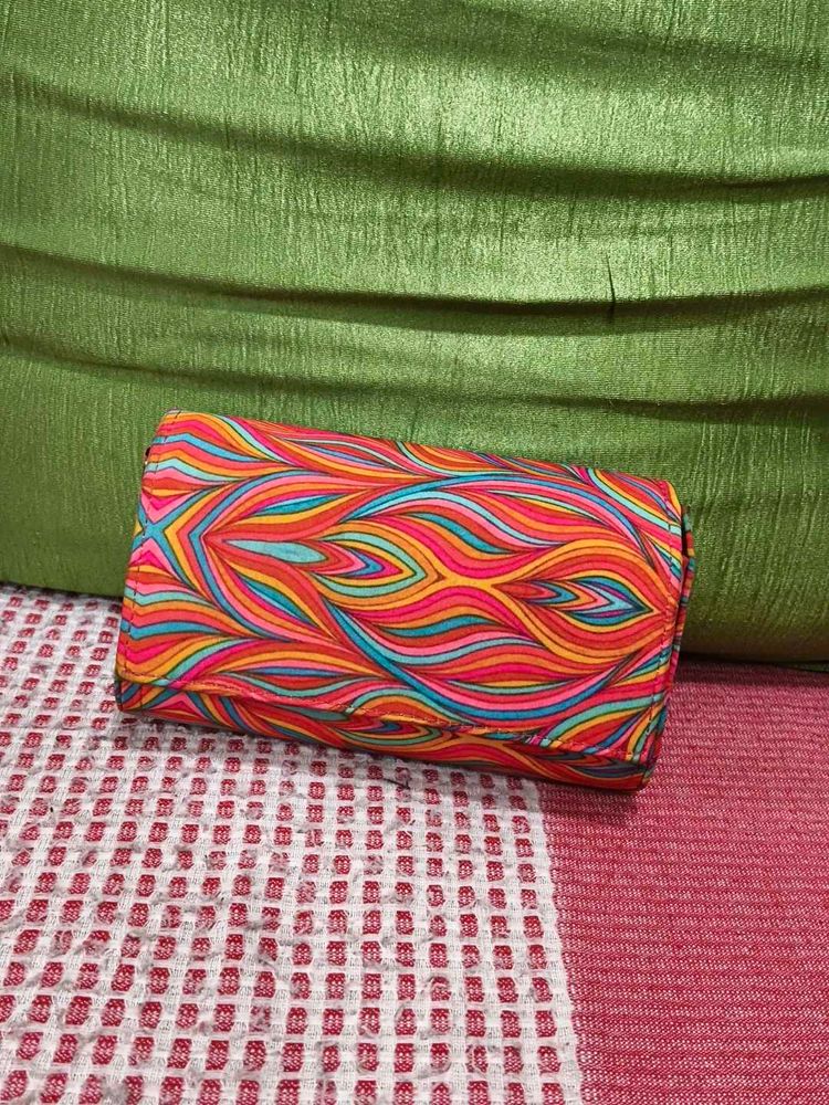 Vibrant Abstract Print Clutch Bag