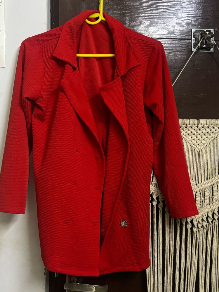 Red blazer style jacket( corporate look)