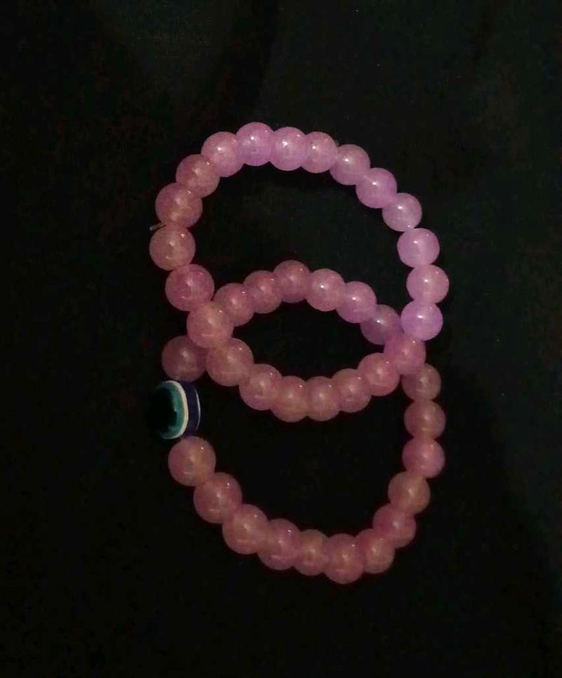 Pink Beaded Bracelet Set