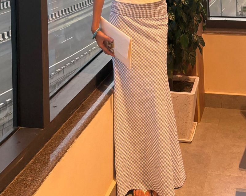 Chic Gingham Mermaid Skirt