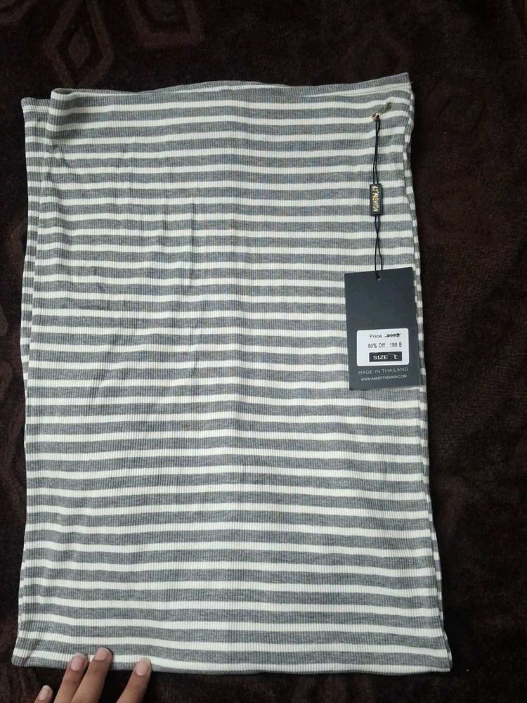 striped long skirt