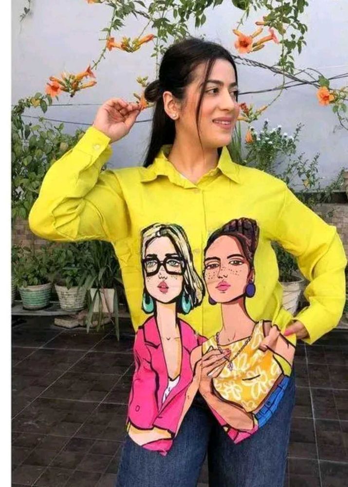 Neon Color Cool Print Shirt