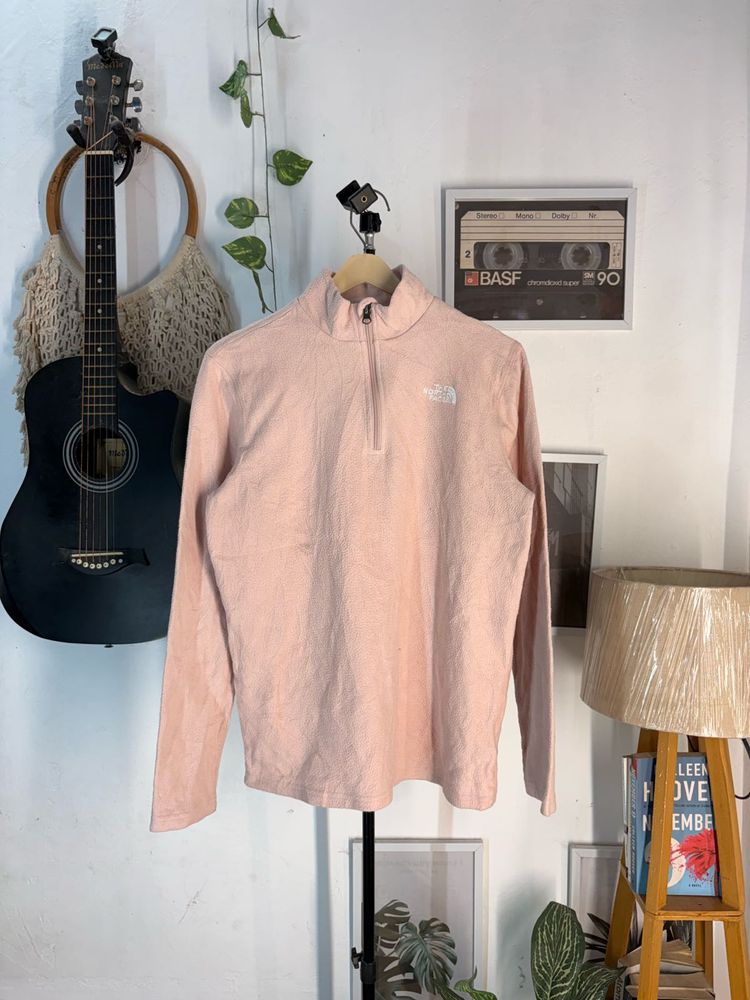 The North Face Pink 1/4 Zip Fleece Pullover