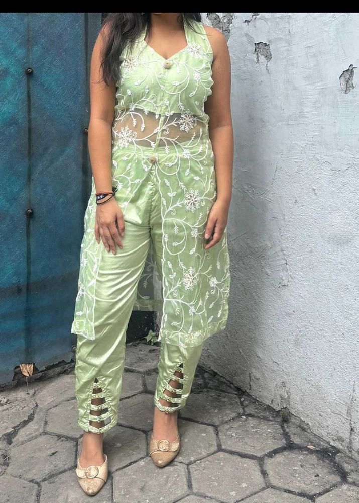 Taavi/ Biba Y2k Vintage Green Embroidered Kurta Se