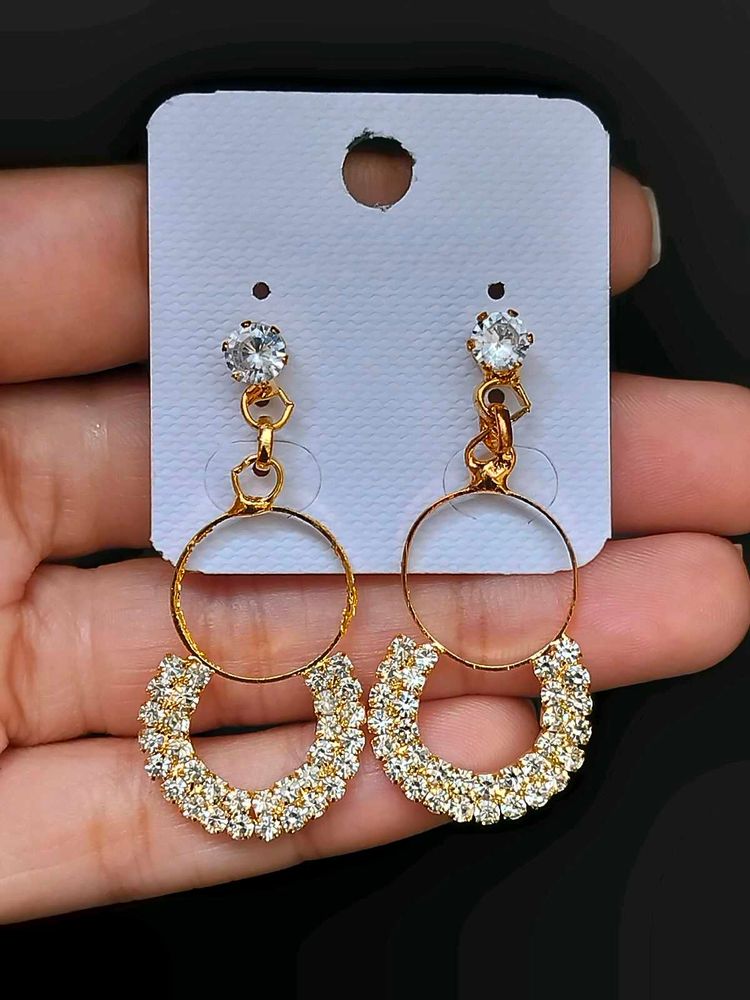 Sparkling Hoop Dangle Earrings