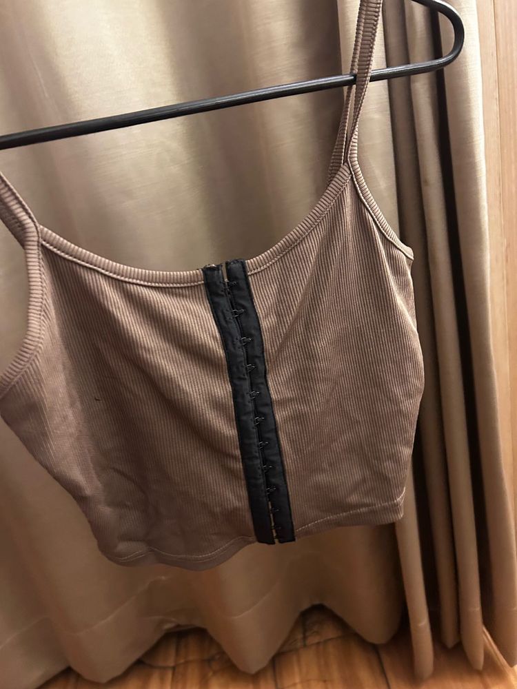 Urbanic Ribbed Corset Crop Top