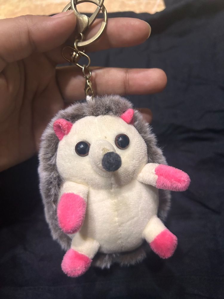 Cute Hedgehog Plush Keychain