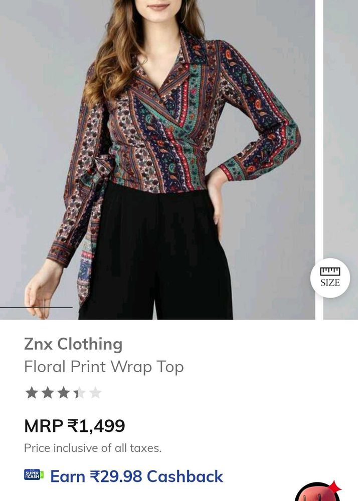 ZNX CLOTHING Floral Print Wrap Top