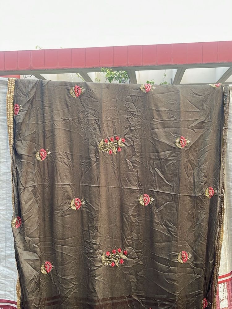 Embroidered Silk Saree