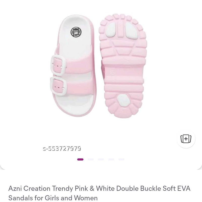 Pink &amp; White Double Buckle Sandals
