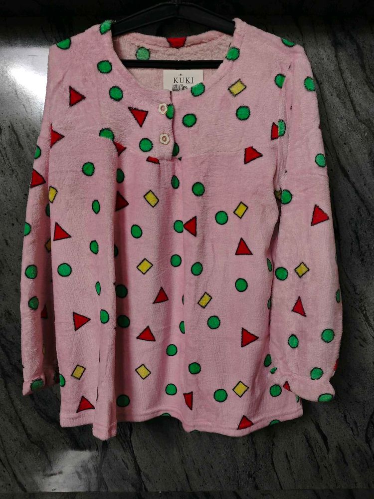 Cute Pink Geometric Print Top