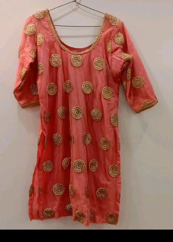 Kurta Set &amp; Suit With Semi Patiyala Salwar Wit Dup