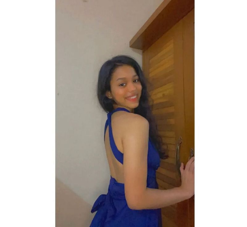 Royal Blue Halter Neck Backless Dress