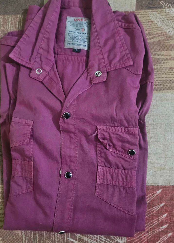 Men's Purple Cargo Shirt