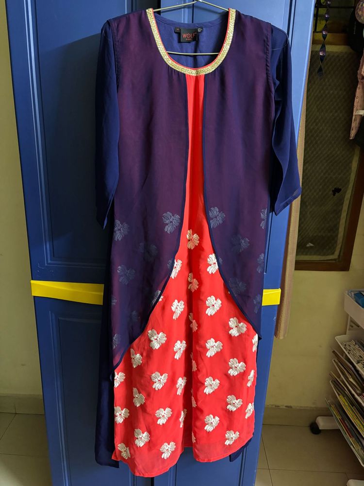 Beautiful Embroidered jacket style Kurta