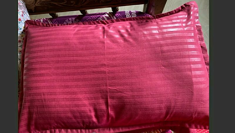 2 X Maroon Satin Silk Pillow Cases Covers