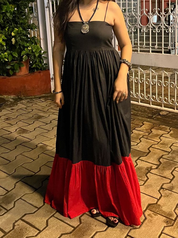 Black &amp; Red Maxi Dress