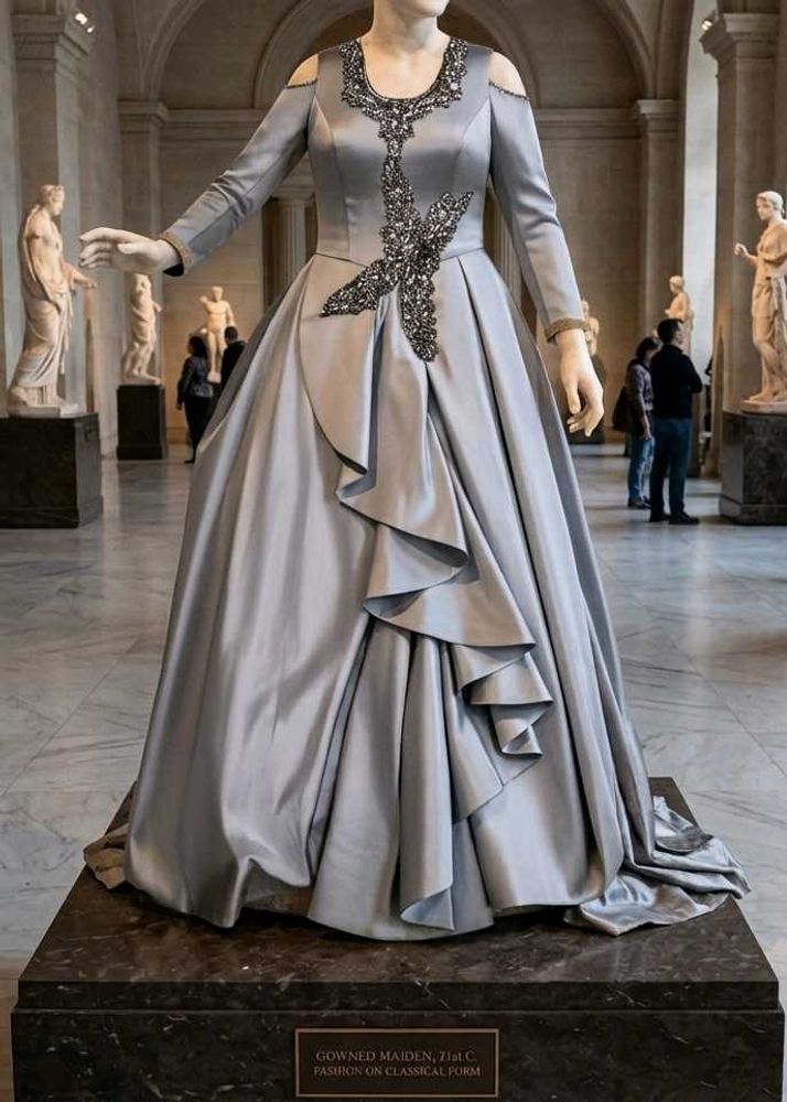 Grey Embellished Ethnic Gown for 12-14 year girl