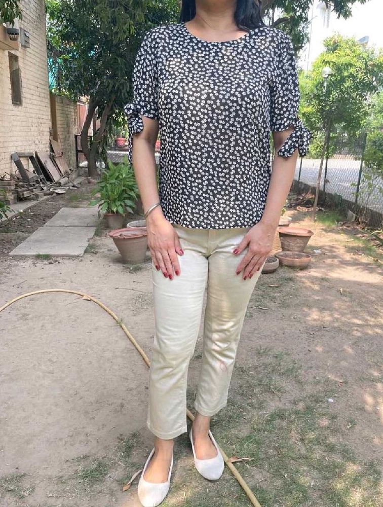 Chic Printed Short Sleeve Top