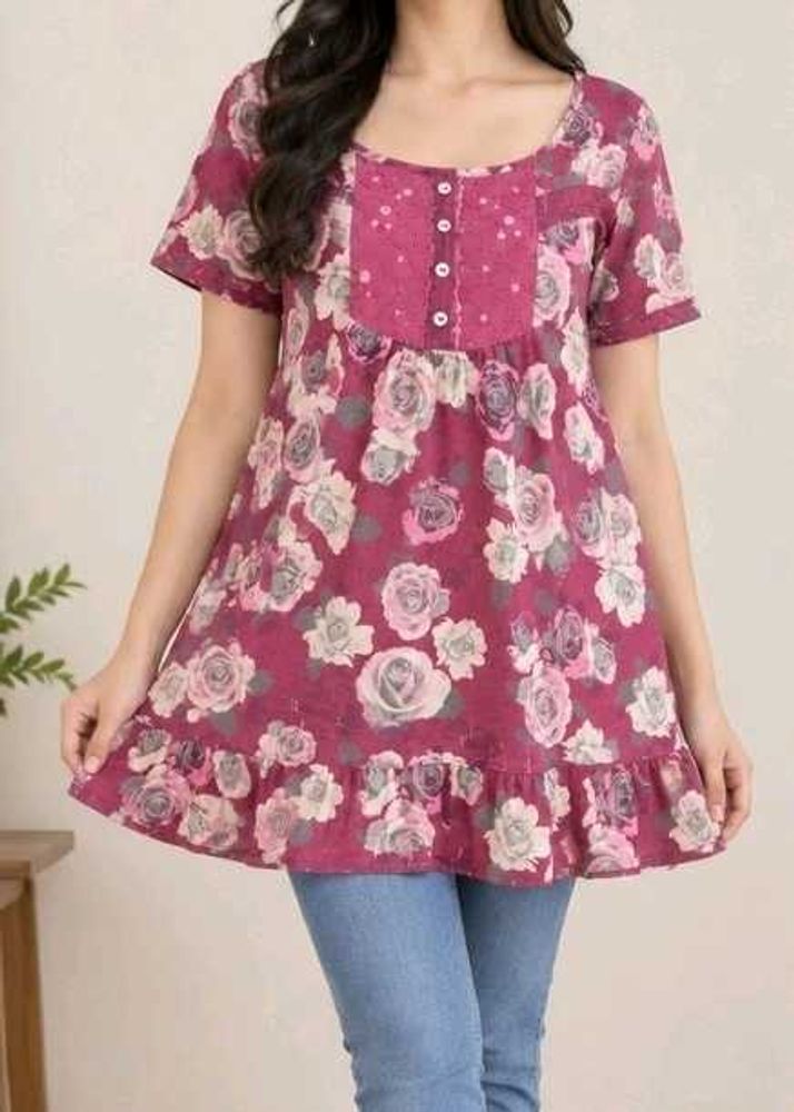 Floral Print Tunic Top
