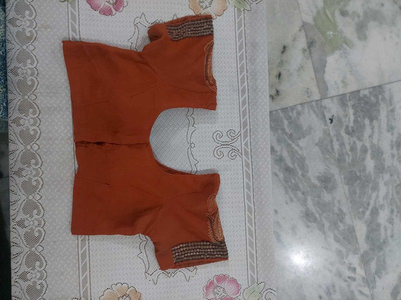 Rust Embroidered Blouse 38"