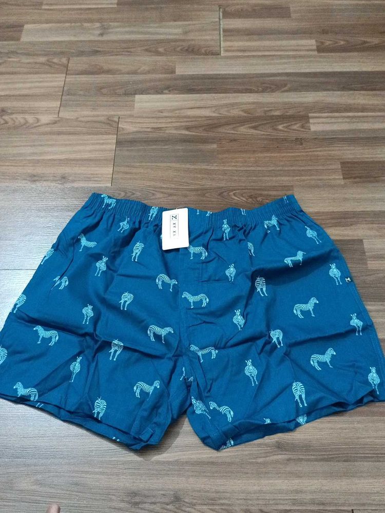 Men's Blue Zebra Print Boxer Shorts