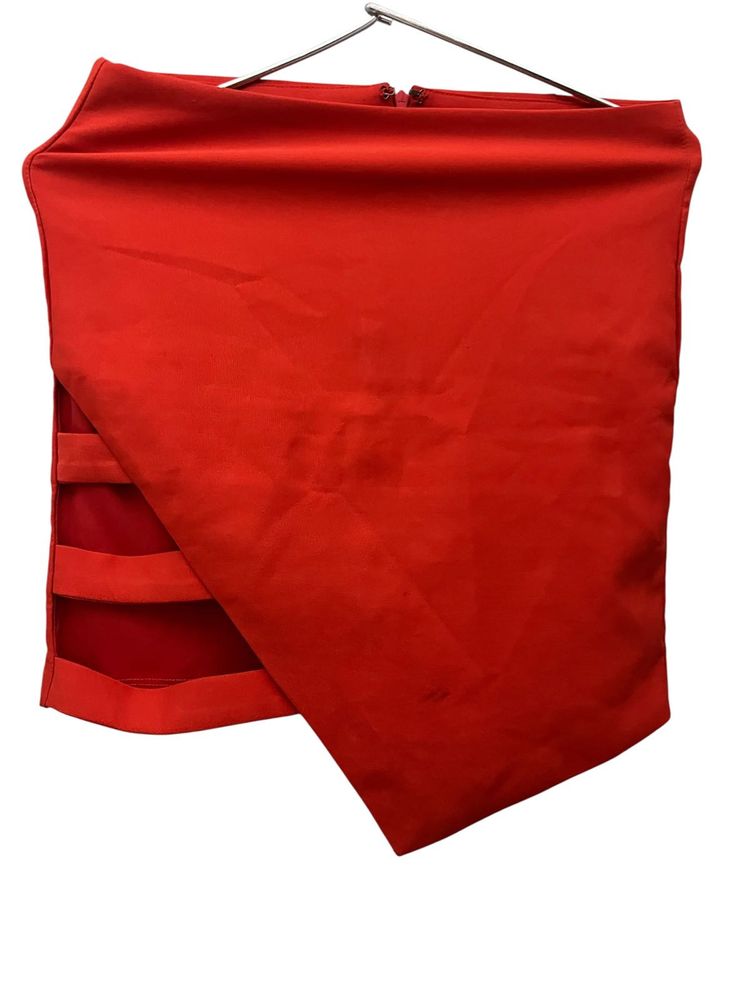 Red Asymmetrical Mini Skirt Size S