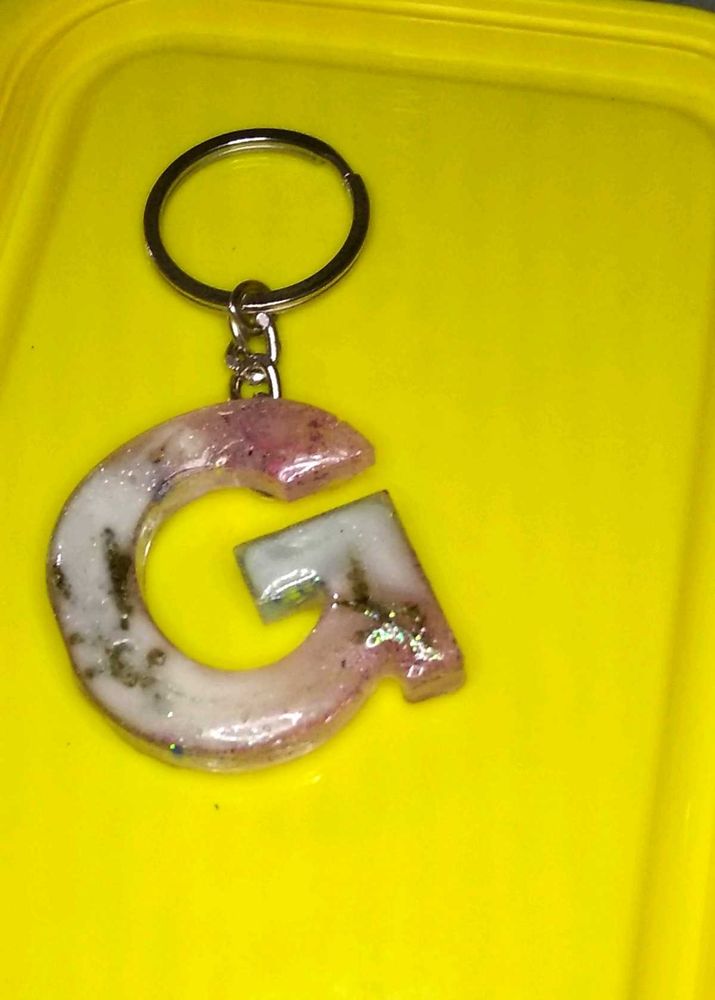 Resin Letter "G" Keychain