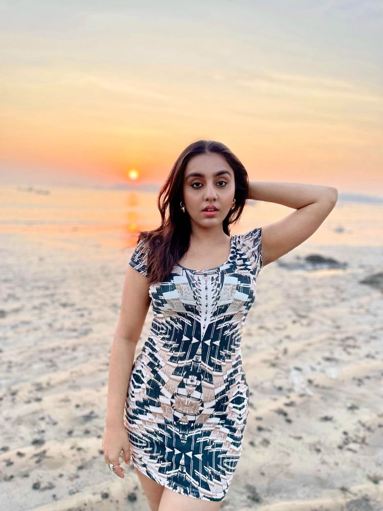 Stylish Geometric Print Bodycon Dress