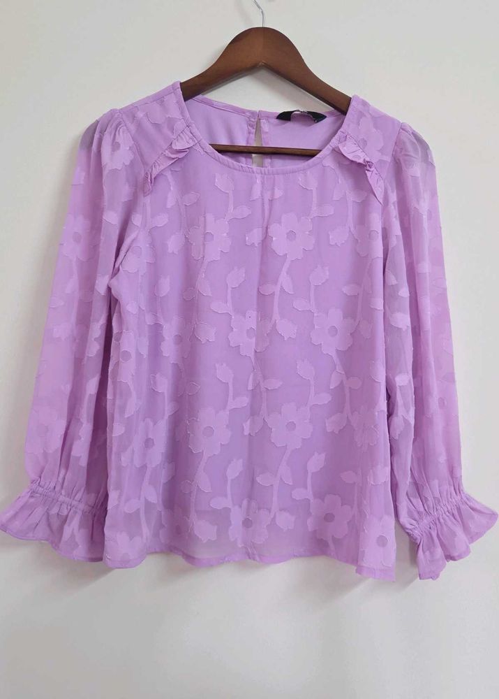 Lavender Floral Blouse top