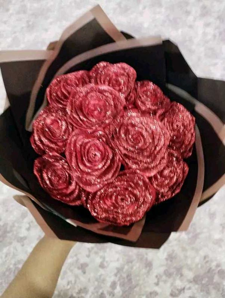Red Rose Flower Bouquet with 7 roses