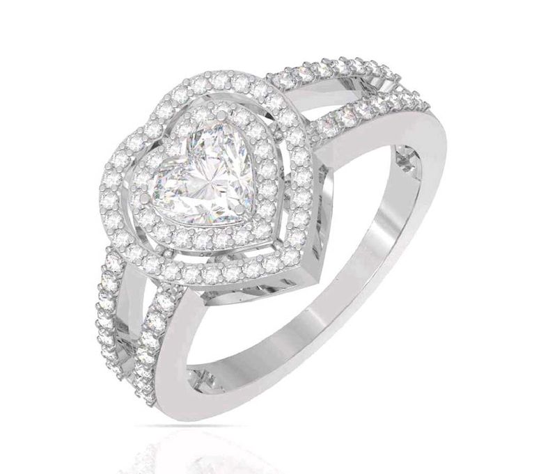 Heart Design Cubic Zirconia Ring