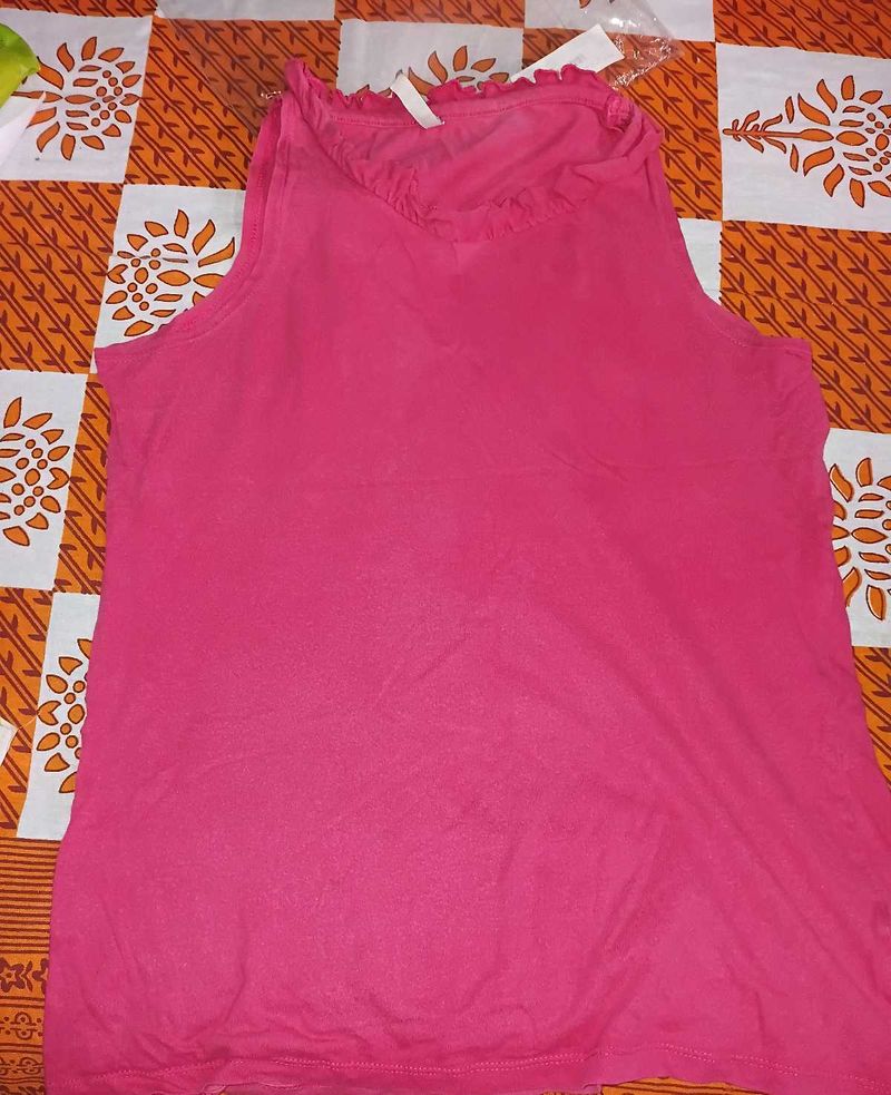 Ruffled Pink Tank Top