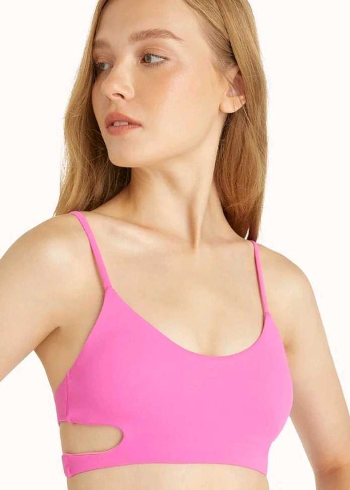 Shein Sky Pink Cut-out Crop Top